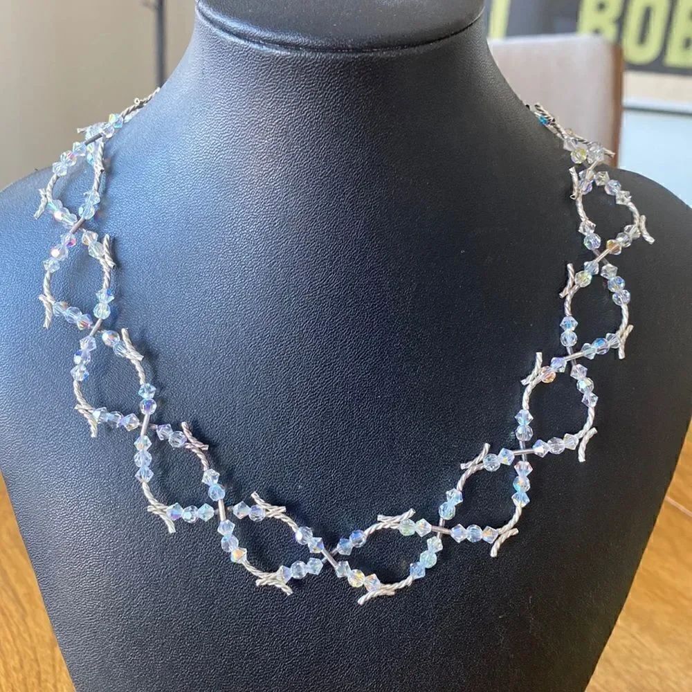 Sterling silver & crystal necklace